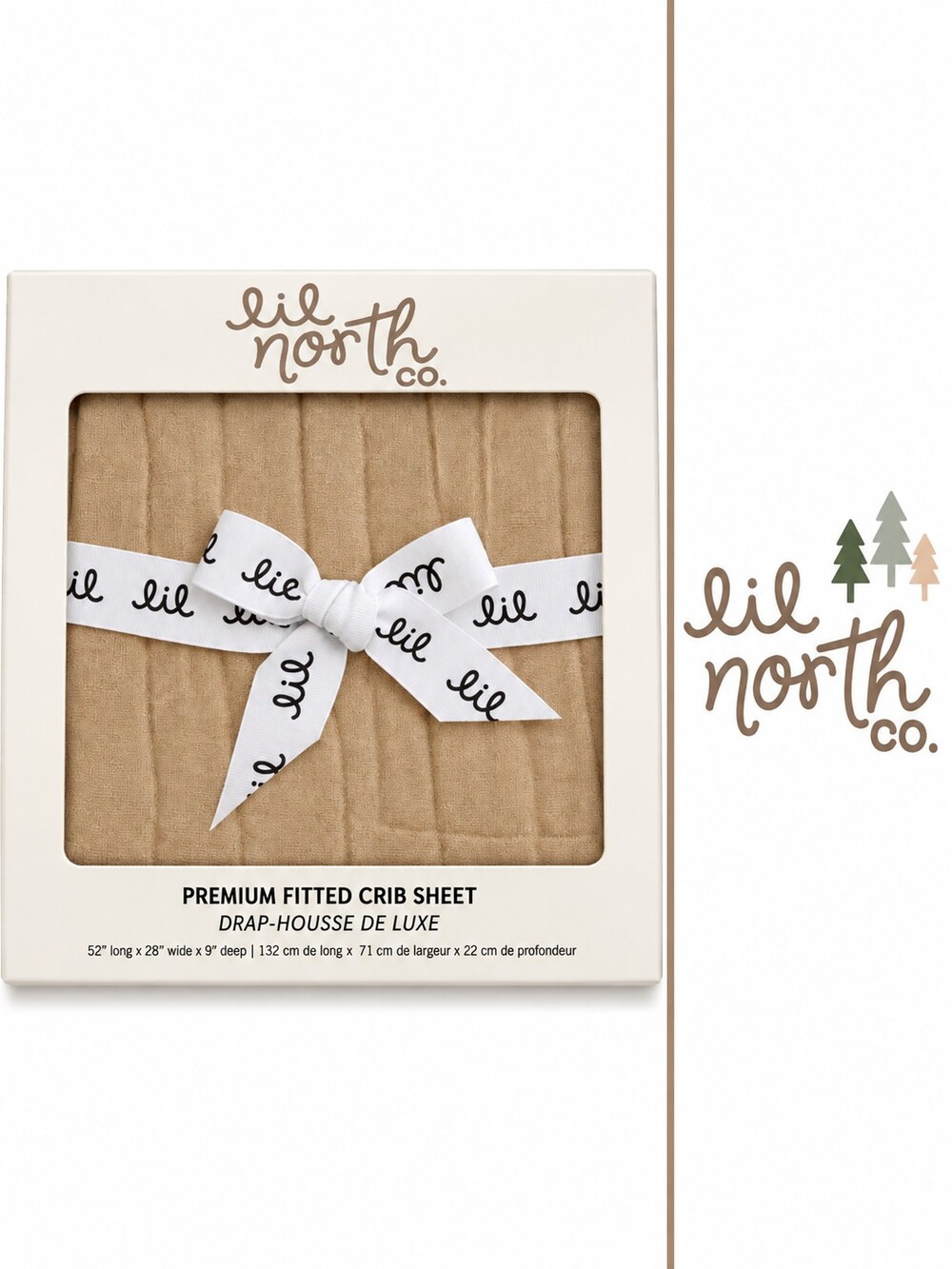 Lil North Co Tan Muslin Premium Fitted Crib Sheet NWT